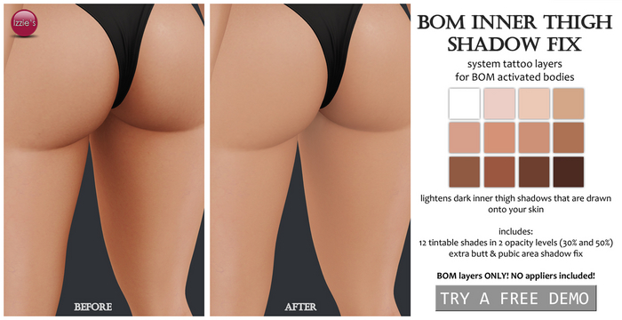 Izzie's - DEMO BOM Inner Thigh Shadow Fix