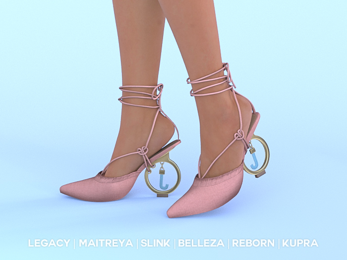 $NT Gold Ring Heels PEACH