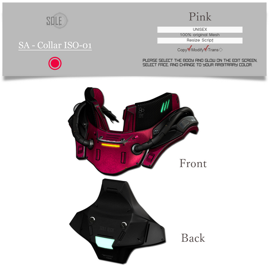 :::SOLE::: SA - Collar ISO-01 (Pink)