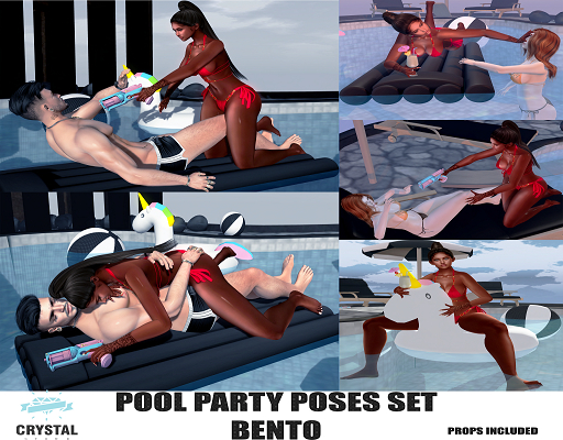 .::Crystal Poses::. Pool Party poses Set