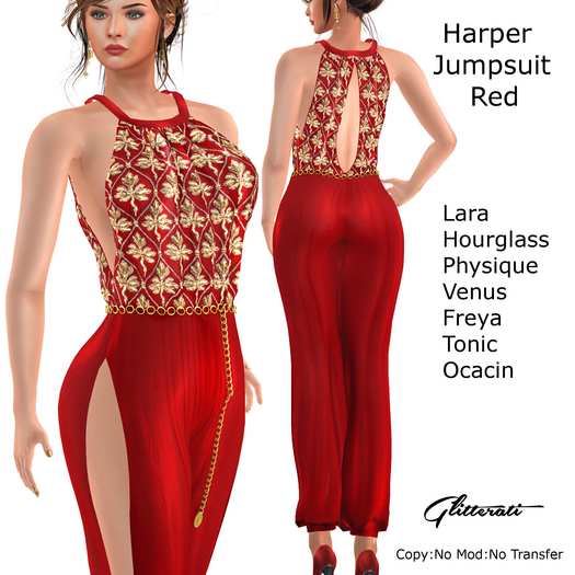 ! Glitterati - Harper Jumpsuit - Red