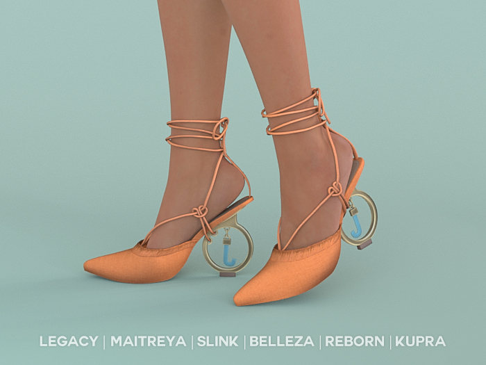 $NT Gold Ring Heels ORANGE