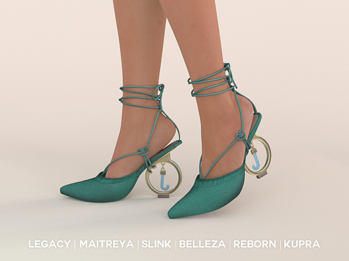 $NT Gold Ring Heels GREEN