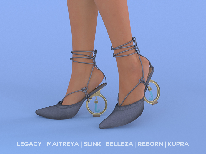 $NT Gold Ring Heels PEWTER