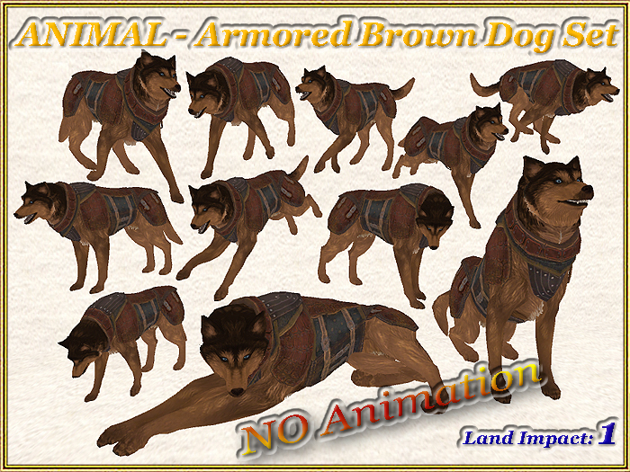 ANIMAL - Armored Brown Dog Set (1 LI) (Full perm)