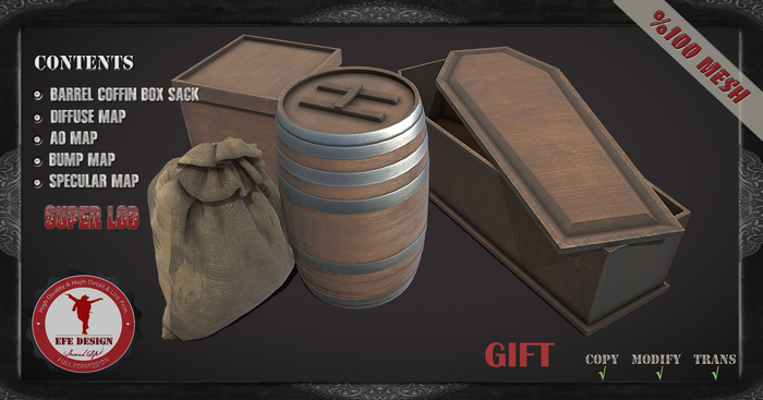 (Efe Design) Barrel Coffin Box Sack Set Fullperm / GIFT