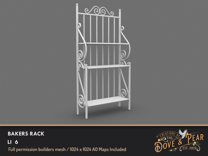 Dove & Pear for Builders - Bakers Rack  
