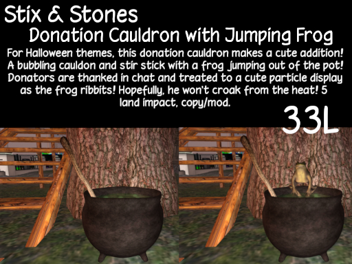 ~S&S~ Witches Donation Cauldron with Frog (add)
