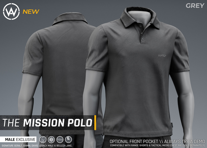 WAZ - Mission Polo (Grey)