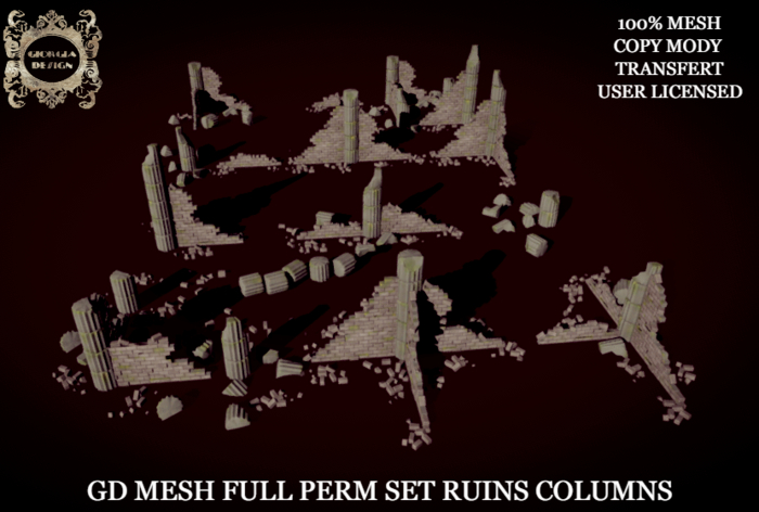 GD MESH FULL PERM SET RUINS COLUMNS