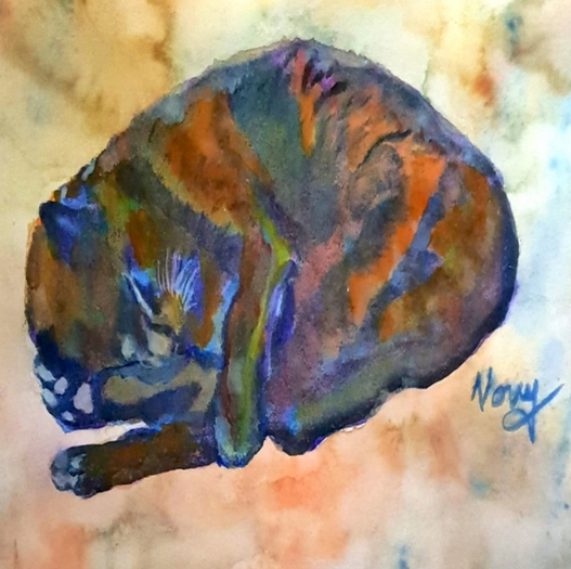 Princess Cat Watercolour Framed 