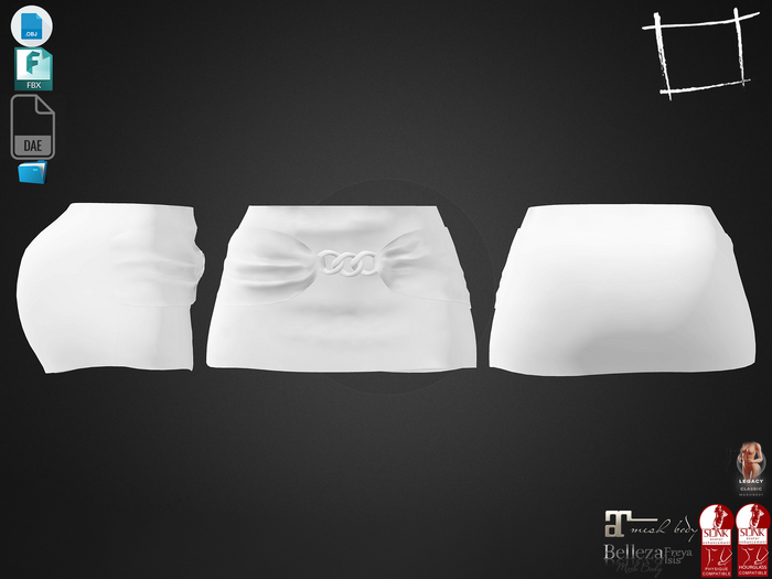 Dae Obj FBX For Front Chains Mini Female Skirt Maitreya Slink Belleza Isis Freya Legacy