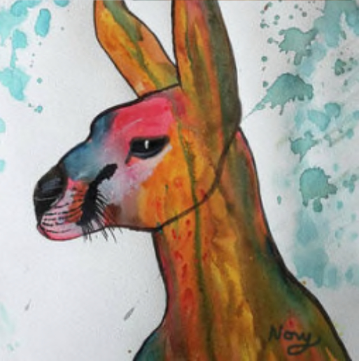 Kangaroo In The Sun Watercolour Framed