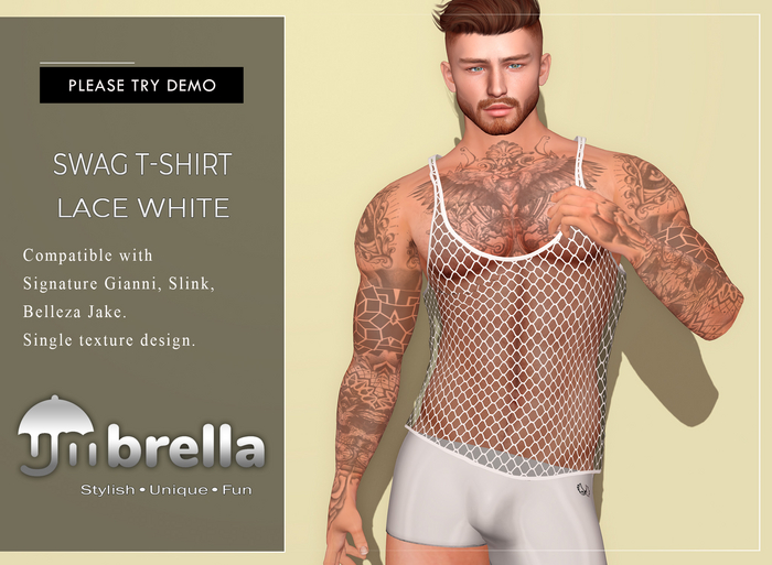 UMbreLLa - Lace White Swag T-Shirt SIGNATURE/BELLEZA/SLINK