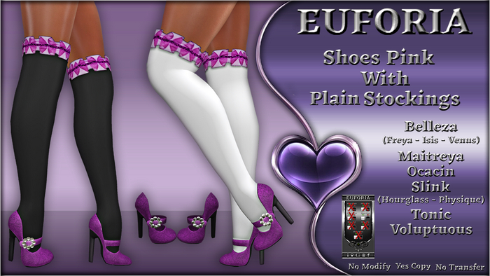 *EUFORIA* Shoes Pink With Plain Stockings
