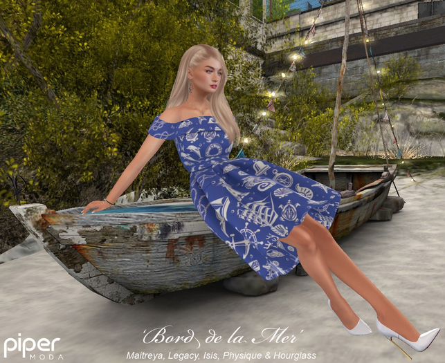 Piper Moda 'Bord de la Mer' retro midi dress