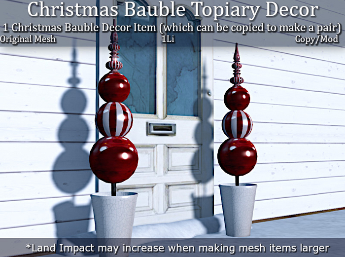 LOVE SUPERSTORE - CHRISTMAS BAUBLE TOPIARY DECOR