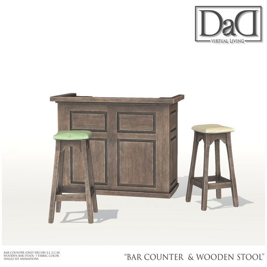 DaD - Bar Counter & Wooden Stool