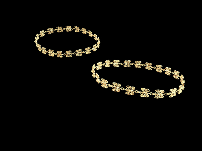 QBONITA ANKLET SILVER &GOLD KUPRA