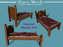ZM - Furniture - Medieval Wooden Bed - FULL PERM MESH