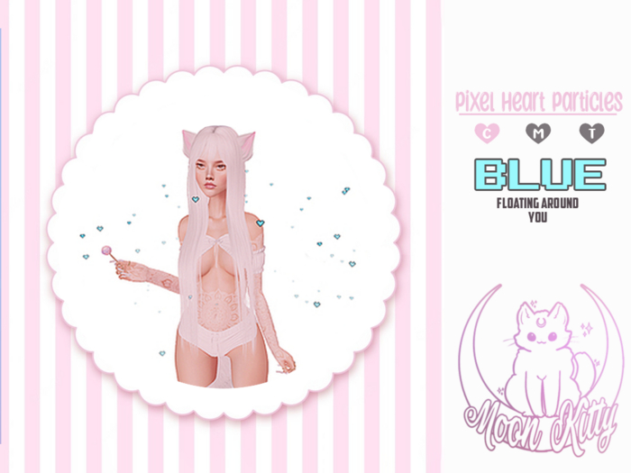 Moon Kitty - Pixel Heart Particles   Boxed (Blue)