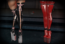 (*<*) 1313 Squeezem Boots - Latex Scarlet