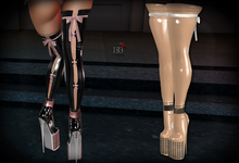 (*<*) 1313 Squeezem Boots - Latex Nude