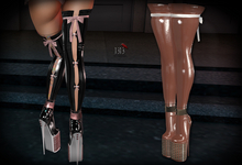 (*<*) 1313 Squeezem Boots - Latex Cinnamon