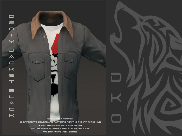 [DKO] DENIM JACKET BLACK