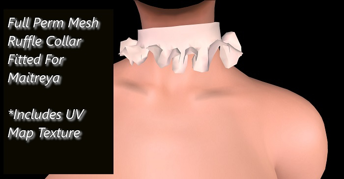 [ Full Perm ] Mesh Ruffle Collar Fitted For Maitreya 