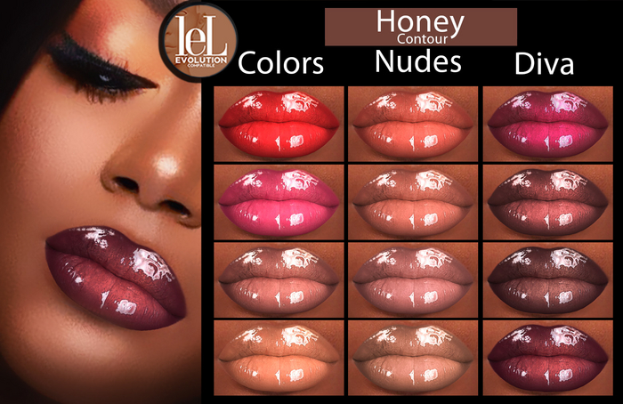 ::Modish:: Honey.Natural [Fatpack] LelutkaEvo-Lipstick set