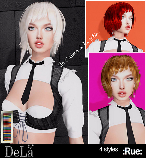 =DeLa*= Mesh Hair "Rue" Colors