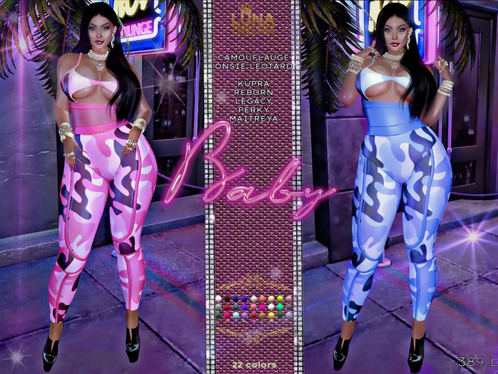 Baby,SPECIAL* Camo Lycra Onsie Leotard Jumpsuit, 22 textures, Kupra, Reborn, Legacy, Perky, Maitreya