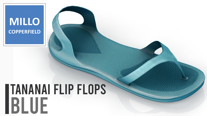 Millo Copperfield - Tananai flip flops Blue, Copy