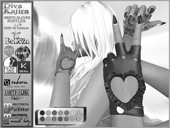*DIVA KAJIRA* BENTO GLOVES RUFFLES ART.0048 DEMO