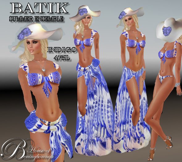 HOUSE OF BENIINGBOROUGH  Batik Summer Ensemble -Indigo