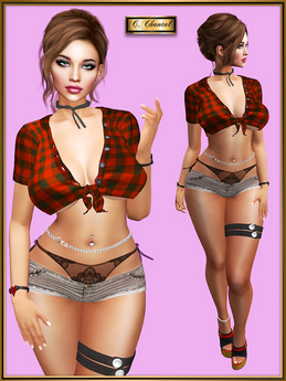 Second Life Marketplace - C.CHANTAL Dixie Redneck Outfit TRAILER TRASH