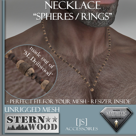 {JS} Necklace "Spheres/Rings" - DRIFTWOOD -  AESTHETIC