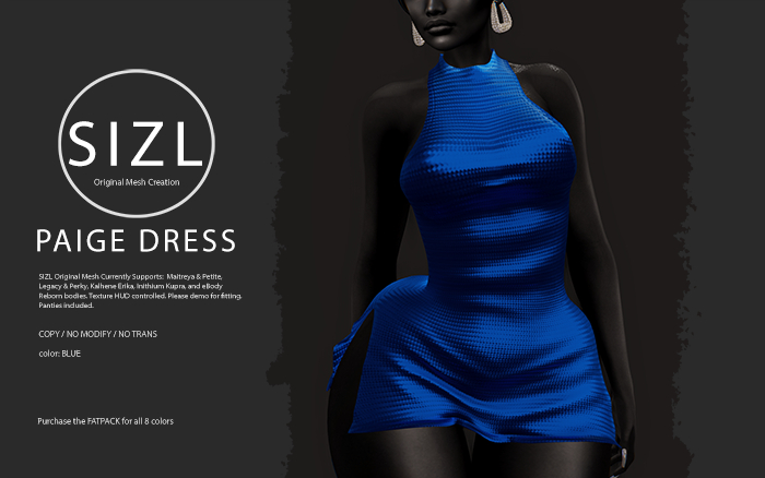 SIZL PAIGE DRESS - SINGLE BLUE