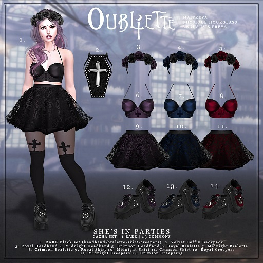 Oubliette-Midnight SIP Cathedral Lace Skirt ISIS