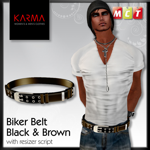 Karma - Biker Belt Black & Brown