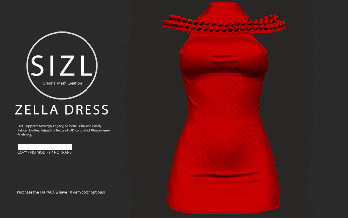 SIZL ZELLA DRESS RED (UNPACK)