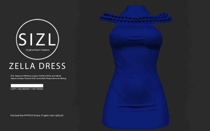 SIZL ZELLA DRESS RBLUE (UNPACK)