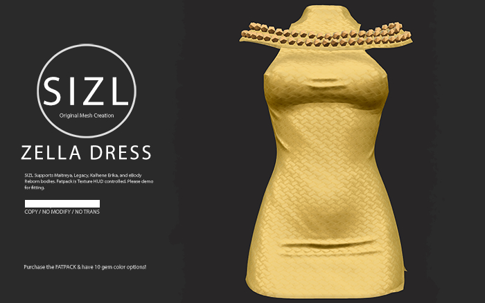 SIZL ZELLA DRESS LGOLD (UNPACK)