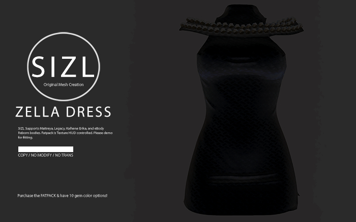 SIZL ZELLA DRESS BLACK (UNPACK)