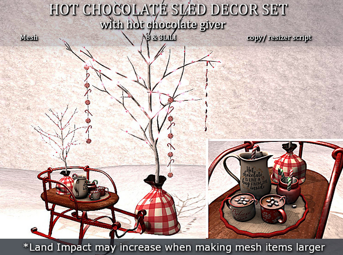 LOVE SUPERSTORE - HOT CHOCOLATE SLED DECOR