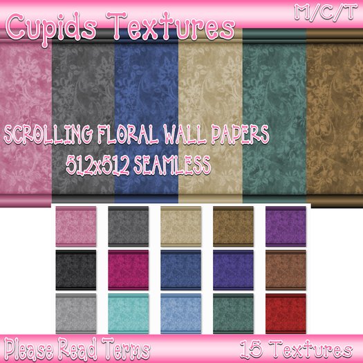 15 SCROLLING FLORAL WALL PAPERS SEAMLESS Textures