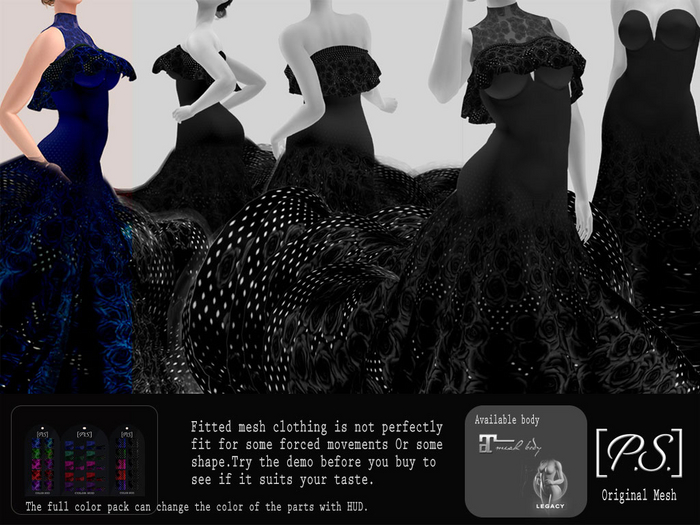 PS Rose Flill Gown(BLUE)