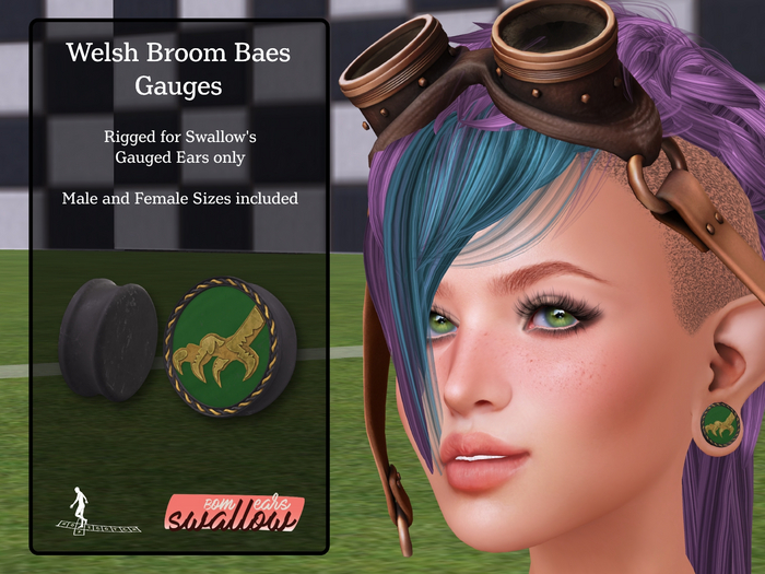 *~*HopScotch*~* Welsh Broom Baes Gauges (For Swallow Gauged Ears Female & Male)