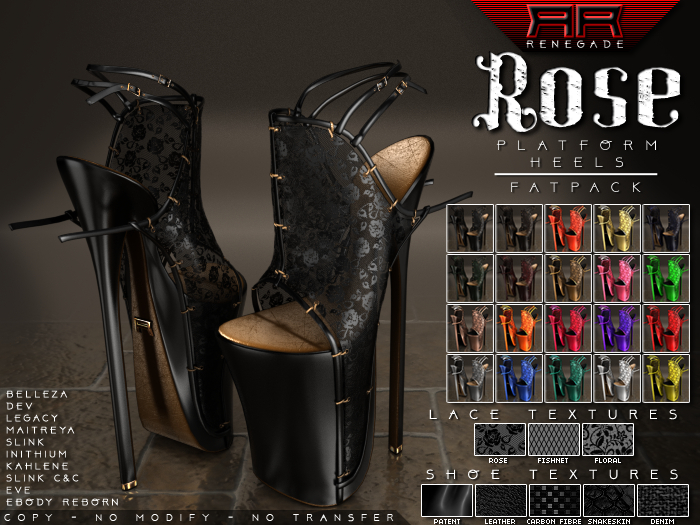 [Renegade] Rose Platform Heels - Fatpack